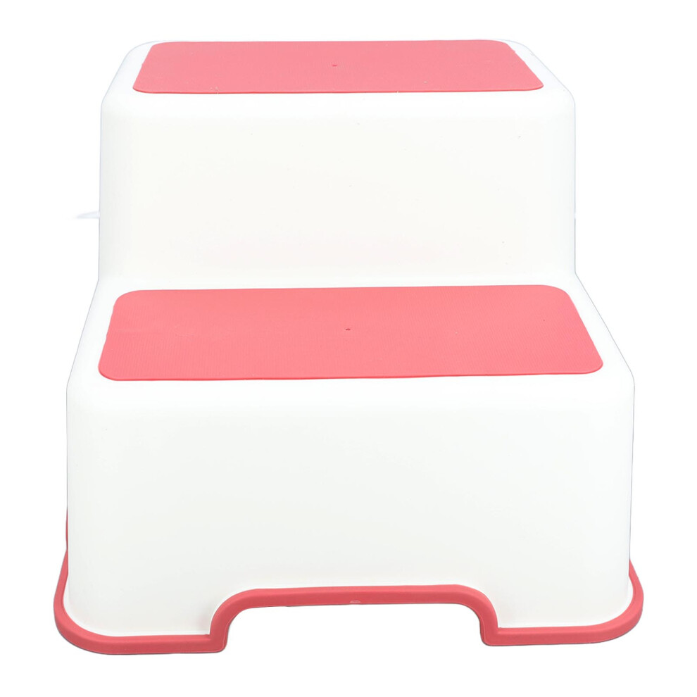 Children Plastic Step Stool 2 Tiers Non-Slip Thickened Cute White-image-OPC-PJB6FGQ-NEW