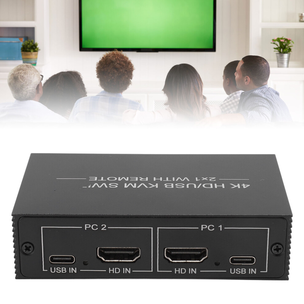 Ultra Hd 4K Kvm Switch For 2 Pcs With 4 Usb Ports And 2 Usb Cables 4151331773982
