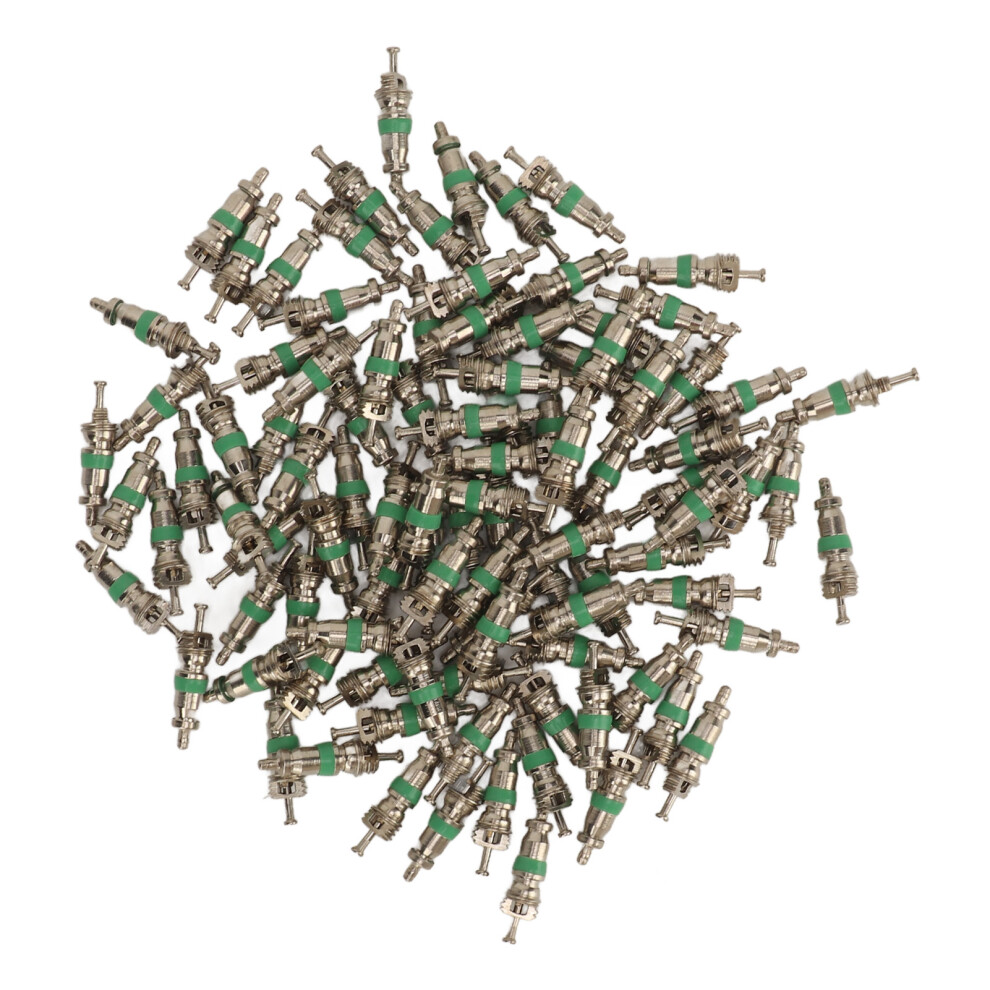 100Pcs R12 American Steel Valve Cores With Rubber Ring For Car Air Conditioning Green 6921331774801