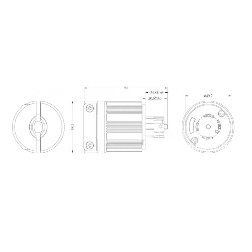 L21-30P 30A Locking Plug 4P5C 120/208V Nylon-PC 1