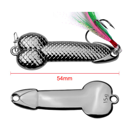 Sequins Spoon Fishing Lures with Feather Hook