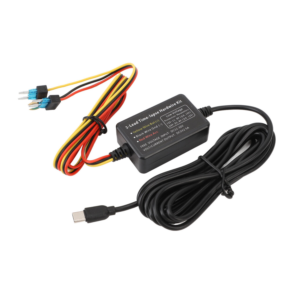 Dash Camera Hard Wire Kit 12Vâ30V To 5V Type C Power Cable For Gps Detectors 4931331783804