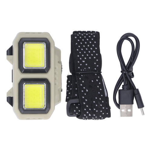 Linterna frontal LED COB 1200 mAh 147 g ABS, Negro 1