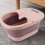 Foldable Foot Bath Basin PP Silicone 30x39x17 Red 7