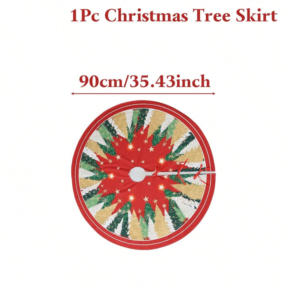 (style 3  90cm) Christmas Tree Skirt Merry Christmas Decoration for Home 2025 Santa Claus Xmas Tree Foot Cover Decor Navidad Natal New Year 2026-image-OPC-PJB6JSS-NEW