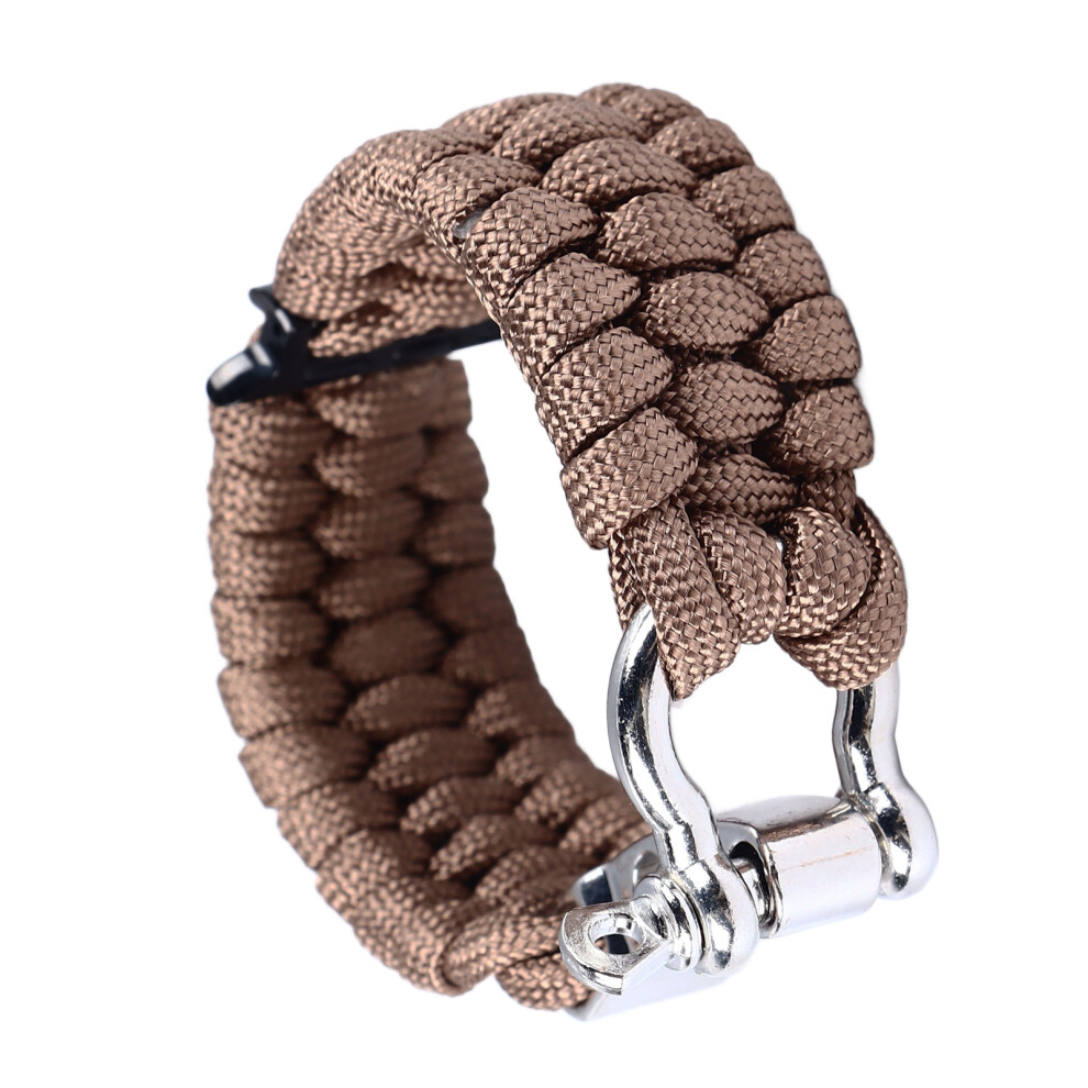 Braided Nylon Watch Band Compatible With Ios Watch 1-9, Se, 6.5 In Brown 6931331793047
