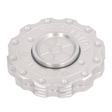 Round Gear Push Slider Toy Stainless Steel 46x13.5mm Decompression Metallic Silver