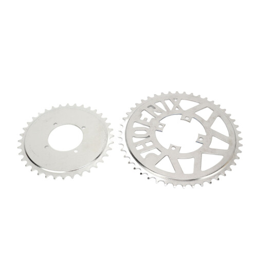 Set corona e pignone per catena 410, disco a fiore, acciaio 1