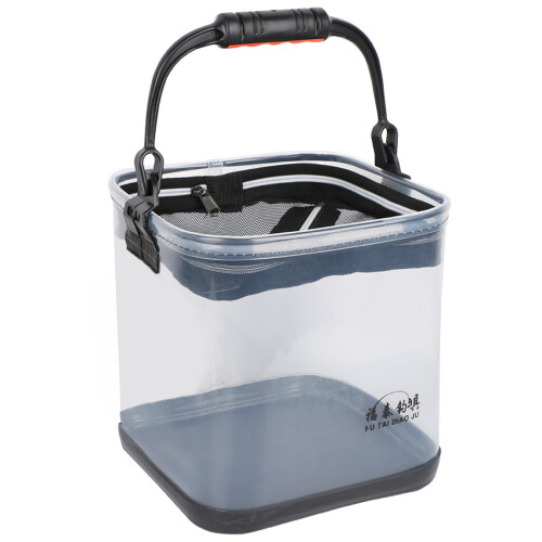 Large Transparent EVA Folding Fishing Bucket with Handle, 2 Sizes 2