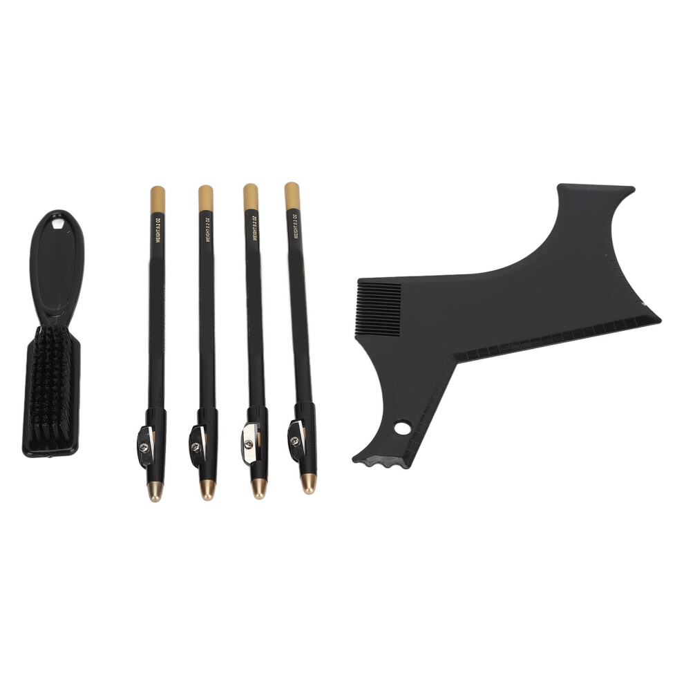 Black Beard Shaper Stencil Kit With 4Pcs Barber Pencils Multiple Curves