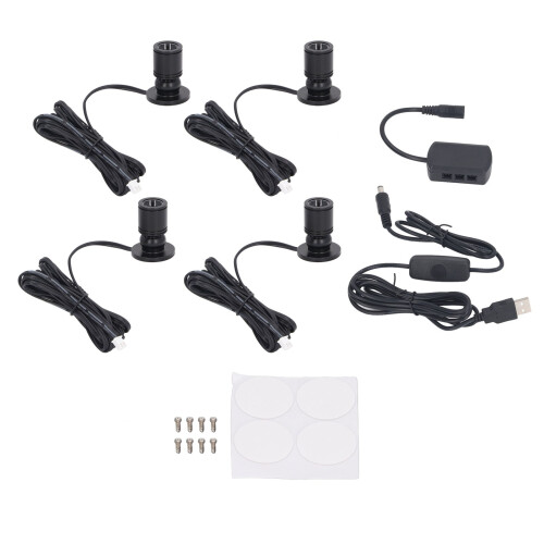 4 Pack USB LED Spotlight 5V Dimmable Mini Lights for Jewelry Display & Entryway 2