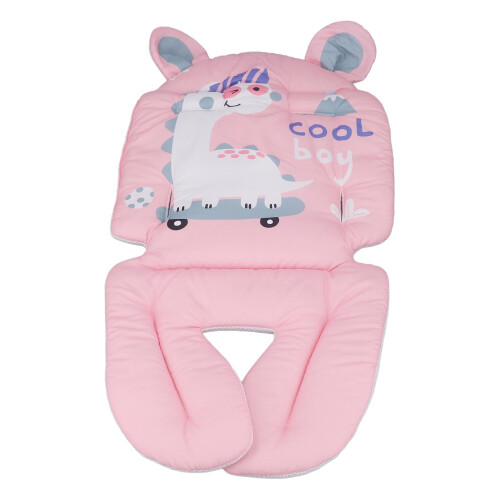 Baby Stroller Cushion Pad Pink Dinosaur Soft Multi-Functional Seat Pad