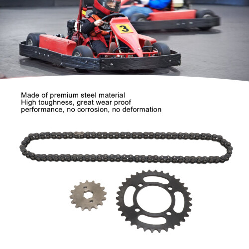 420 Chain Sprocket Set Steel 16T Front 34T Rear 2