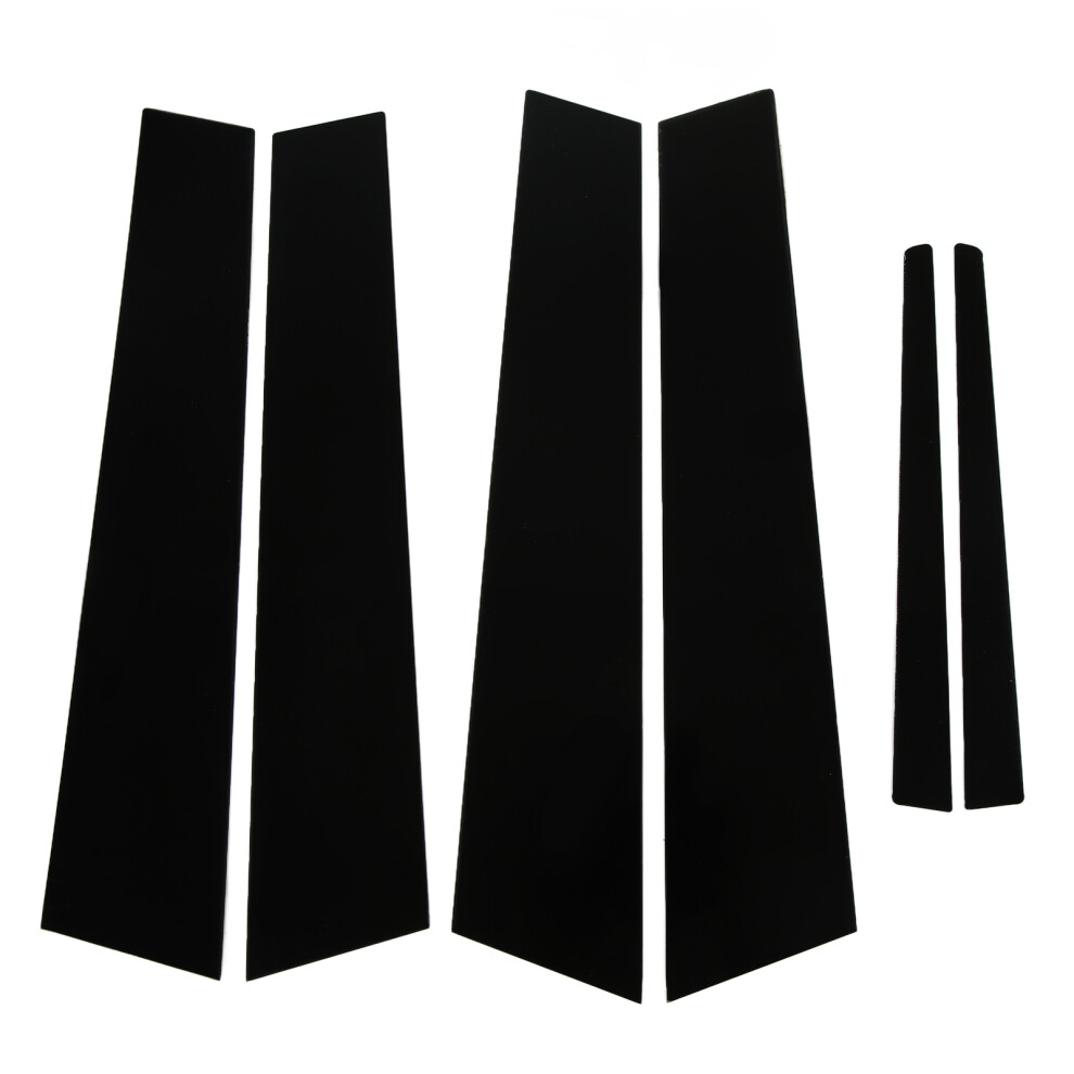 6Pcs Door Window Pillar Post Trim Glossy Black 9121376113376