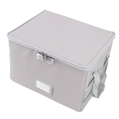 Fireproof Waterproof Document Box with Lock, 1000, Portable File Organizer
