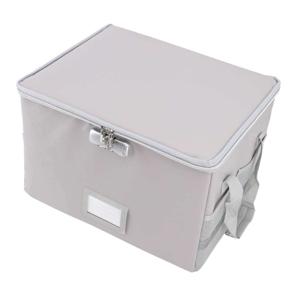 Fireproof Waterproof Document Box with Lock, 1000, Portable File Organizer