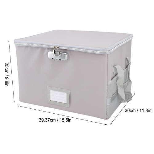 Fireproof Waterproof Document Box with Lock, 1000, Portable File Organizer 1
