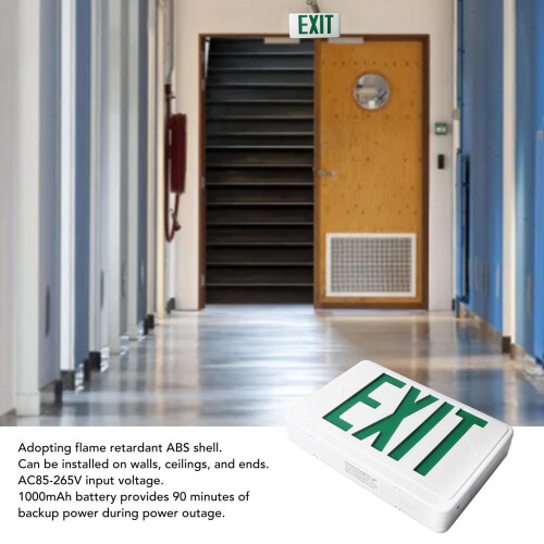 Emergency LED Exit Sign 1000mAh Ni Cd Battery Wide Utility 2