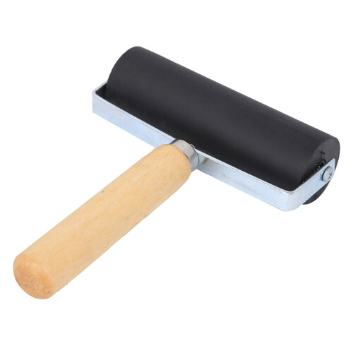 Rubber Printing Roller Black Detachable Wood 2