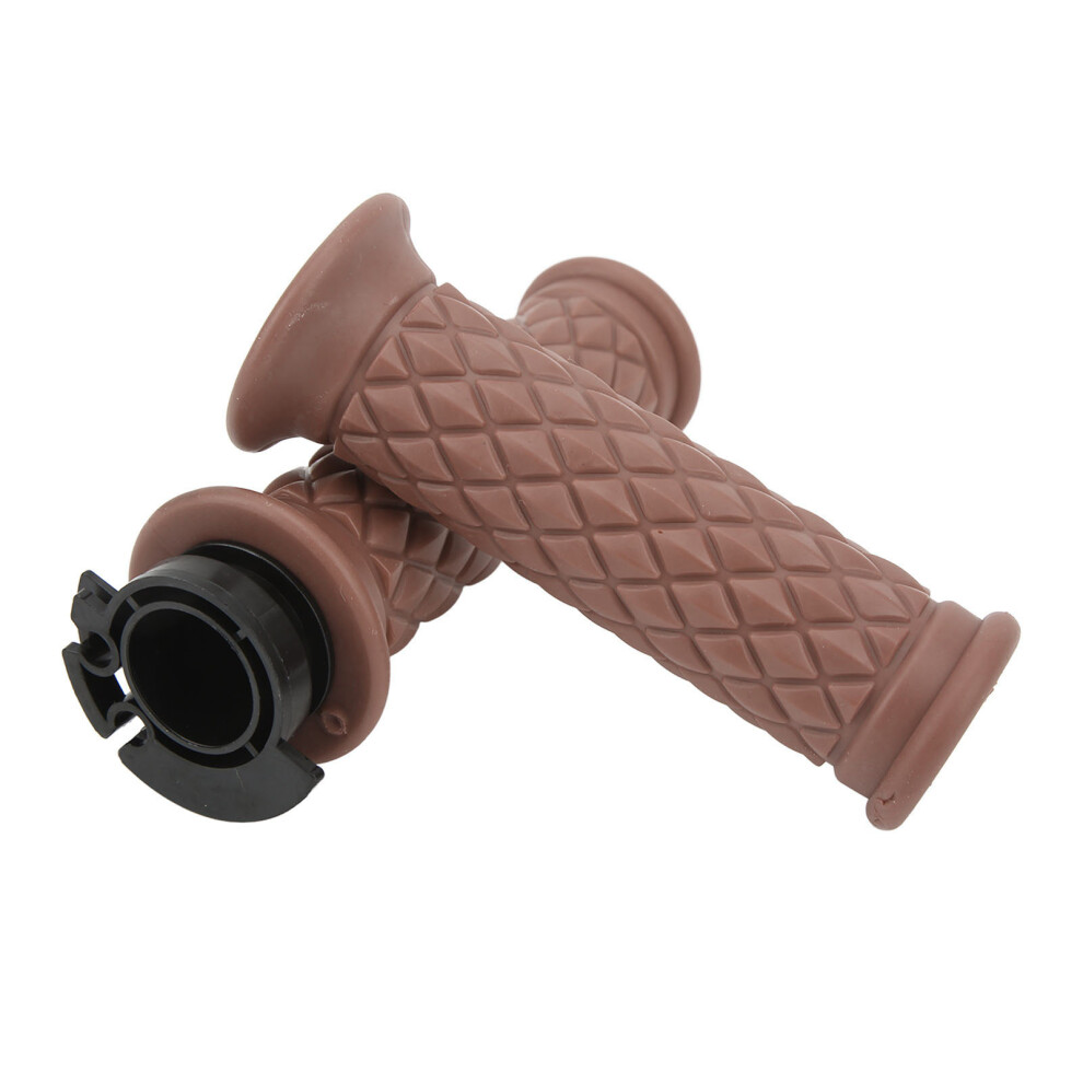 1 Pair 22Mm Throttle Handle Grips Universal Brown 9121376114236