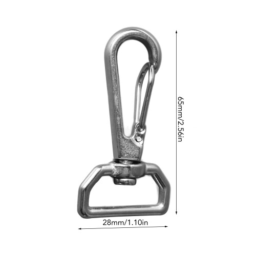 6pcs 316 Stainless Webbing Spring Hooks 65x28mm 1