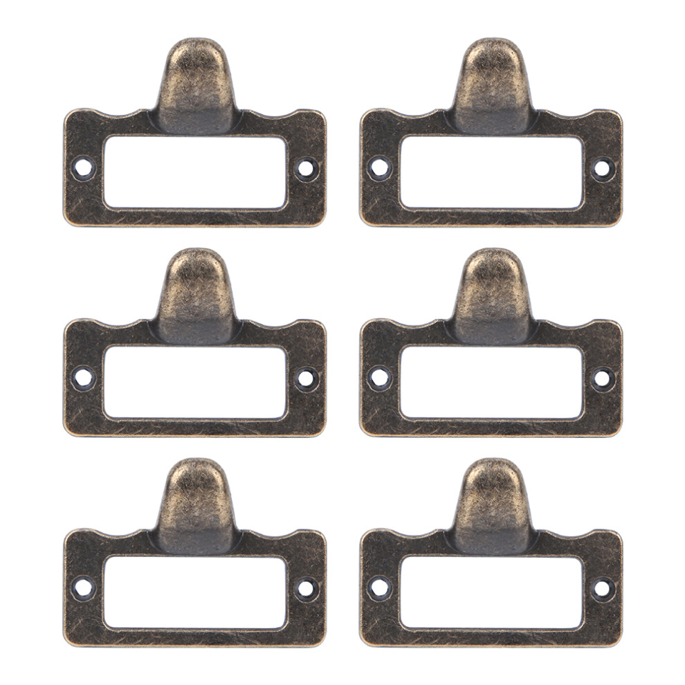 6Pcs Bronze Label Pulls Frame Handle File Name 9121376115516