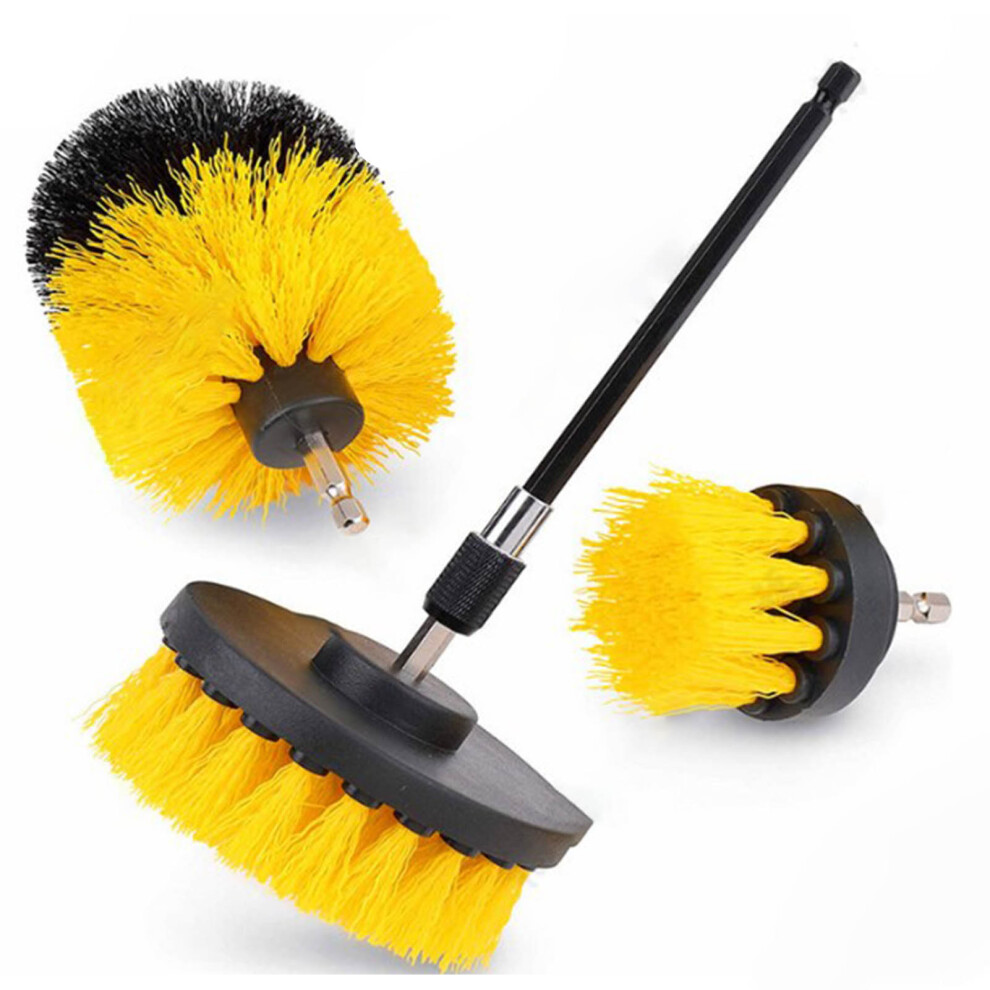 4Pcs Drill Cleaning Brush Power Scrubber Yellow 9121376115592