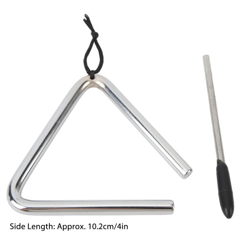 Rhythmic Education Triangle Instrument 4" Stainless Steel Rust-Resistant 1