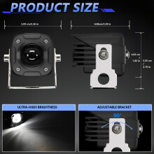 60W LED-Lichter für den Fahrbetrieb 6000LM Wasserfeste Scheinwerfer für Autos & Off-Road-Fahrzeuge, 2 Stück