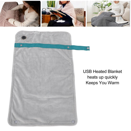 USB Temperature Control Heating Blanket - Versatile Silver Design 2