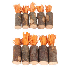 10Pcs Edible Rabbit Chew Sticks for Guinea Pig, Hamster & Bunny, Orange Corn Husk