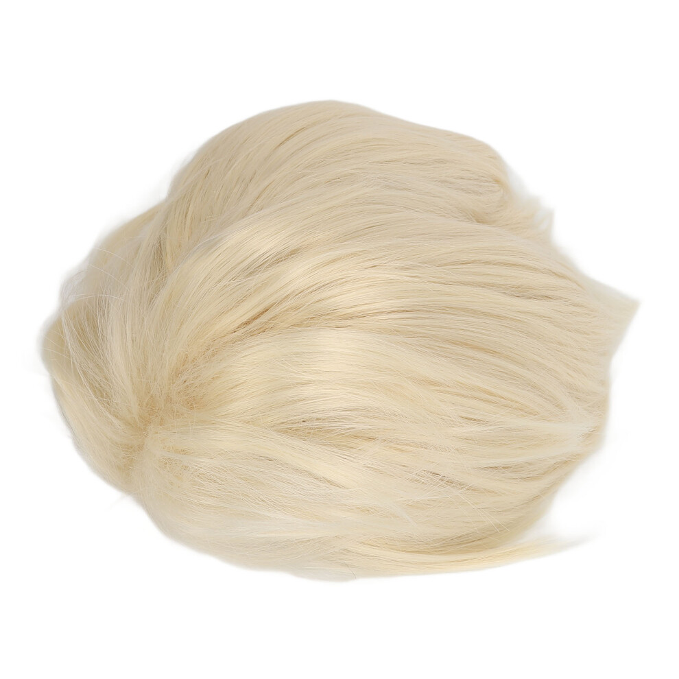 Unisex Men's Short Blonde Synthetic Wig Fluffy Heat-Resistant Costume Halloween Cosplay