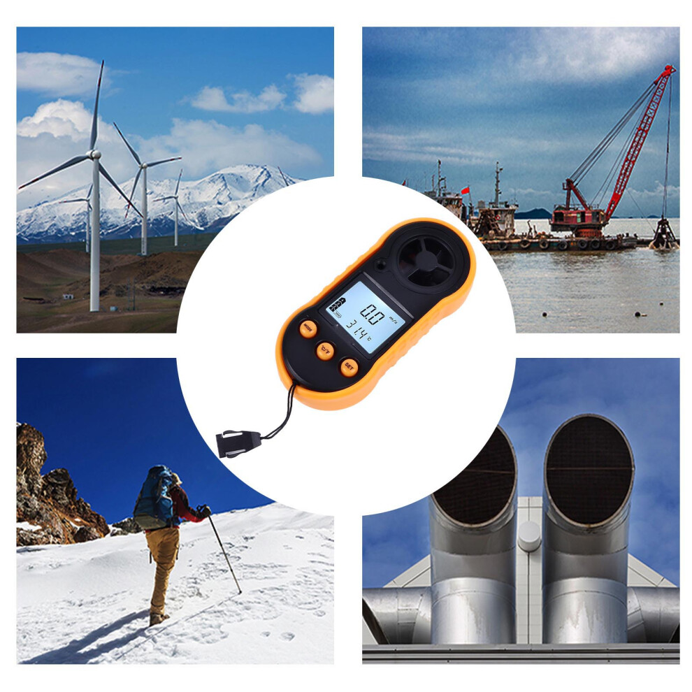 Handheld Lcd Anemometer With Backlit Display And 6 Blade Wheel 3361331866350