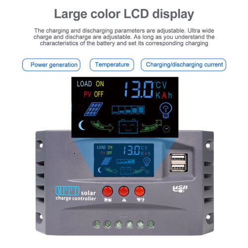 60A 12/24V Solar Controller, Auto ID, 170x95x40mm 2