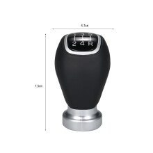 5-Speed Gear Shift Knob for Kia Rio 2012-2015 Black PU Leather 7.5x4.7cm