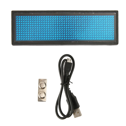 Scrolling LED Name Badge - Programmable Text & Dynamic Patterns in Blue 1