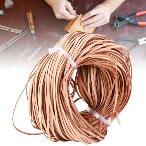 Manual DIY Flat Leather Cord 100m Long Braided 1