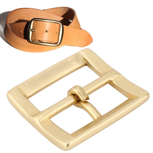 Brass Belt Buckle Single Pin End Bar Heel Gold 1