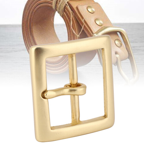 Brass Belt Buckle Single Pin End Bar Heel Gold 2