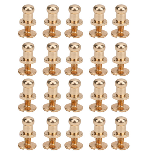 20 Sets Screw Nail Rivet Copper Round Head Stud 1