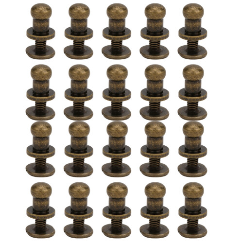 20 Sets Screw Nail Rivet Copper Round Head Stud 2