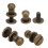 20 Sets Screw Nail Rivet Copper Round Head Stud 8