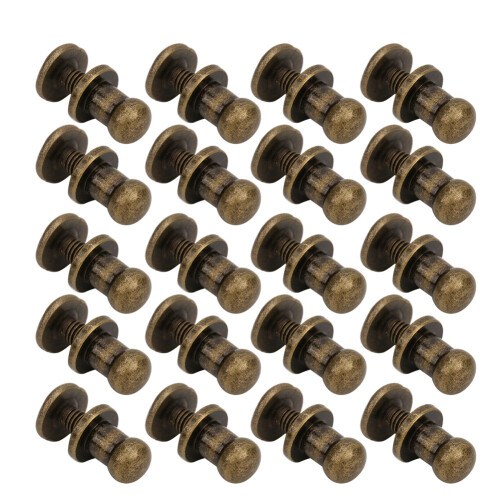 20 Sets Screw Nail Rivet Copper Round Head Stud 1