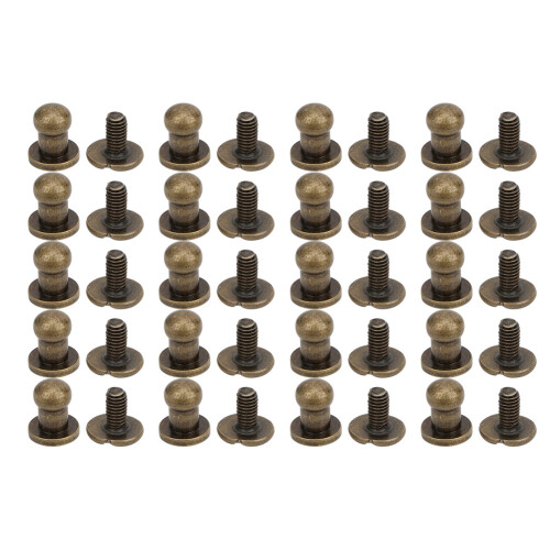 20 Sets Screw Nail Rivet Copper Round Head Stud