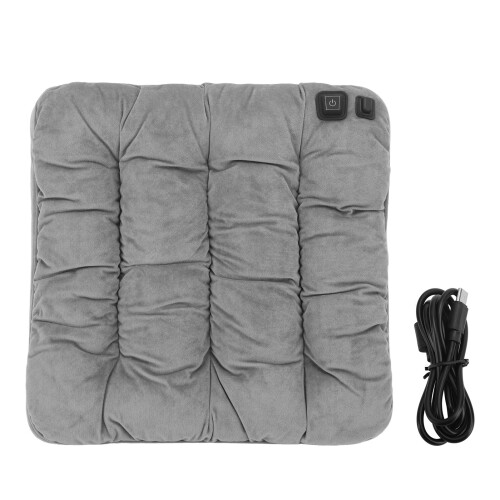 Heated Seat Cushion 3 Temp Modes Fast Heating USB Gray Office Travel 2