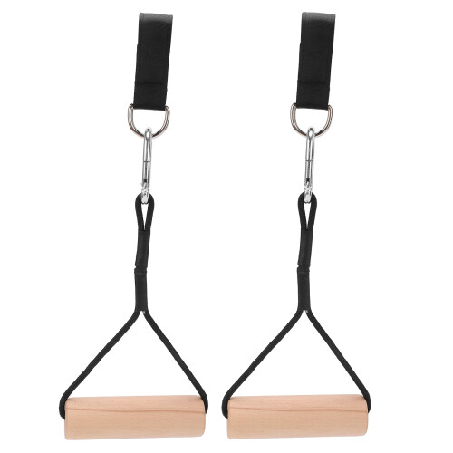 Pull Up Workout Handle Chin Up Wood Grips Heavy 2