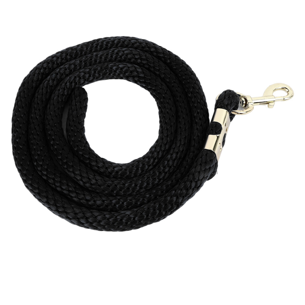 Black Heavy Duty Horse Lunge Line With Snap For Training & Competition 6.6Ft