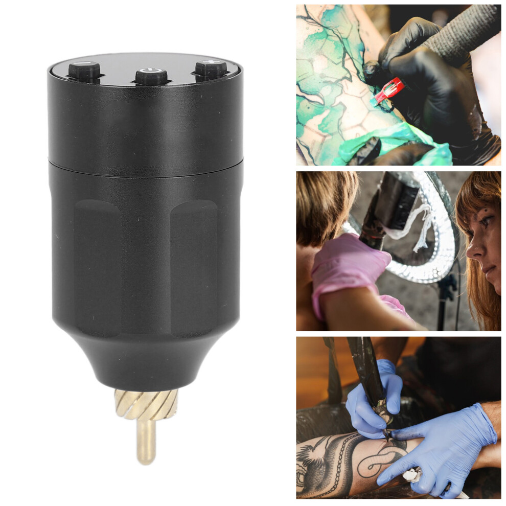 Black Versatile Tattoo Wireless Power Supply Rca 1300Mah 4Â12V