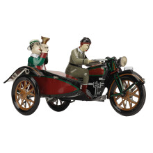 MS804A 3-Wheeled Tin Motorcycle Wind Up Toy Nostalgic Collectible Gift
