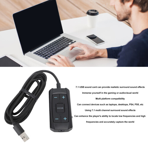 7.1 USB Sound Card Portable External ABS 77g PS5 2